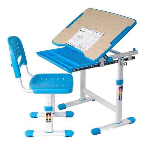 Парта со стулом Fun Desk PICCOLINO Blue (голубой) в Роникон