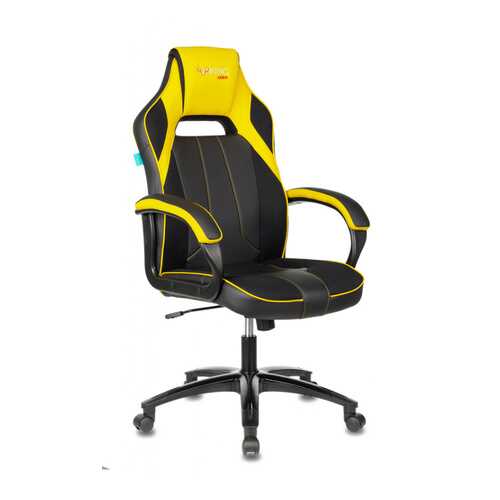 Кресло игровое Бюрократ VIKING 2 AERO YELLOW черный/желтый искусст.кожа/ткань в Роникон