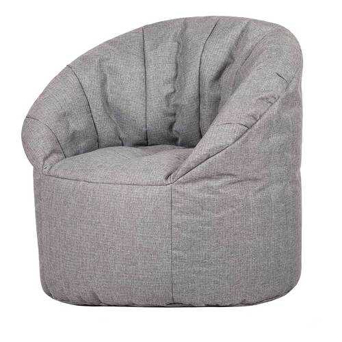 Кресло бескаркасное Папа Пуф Club Chair Grey, размер XL, рогожка, серый в Роникон