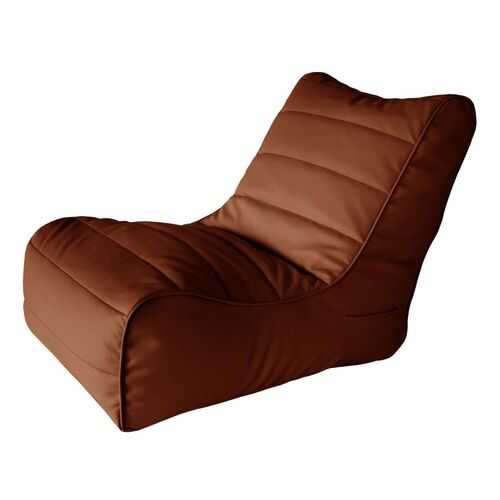 Кресло бескаркасное Папа Пуф Soft Lounger Brown, размер XL, экокожа, коричневый в Роникон